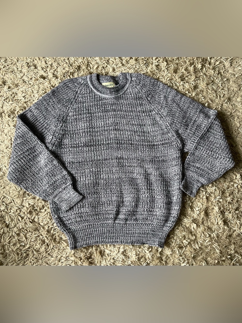 St. John's Bay Marled Black and White Crewneck Sweater